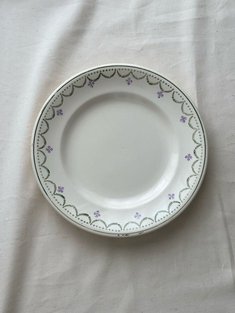 フランス アンティーク 皿 Longwy ロンウィー / “Violetta” 平皿プレート (骨董 蚤の市 ブロカント ヴィンテージ)拍卖