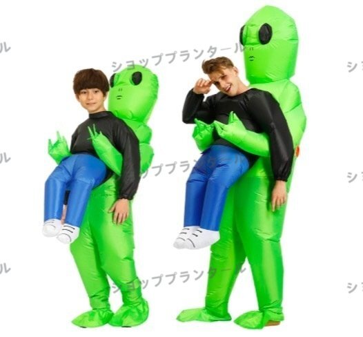 エアコス エイリアン 緑 宇宙人 コスチューム コスプレ 衣装 おもしろ ハロウィン 着ぐるみ 仮装 パーティー サイズ:大人用 ZCL1387拍卖