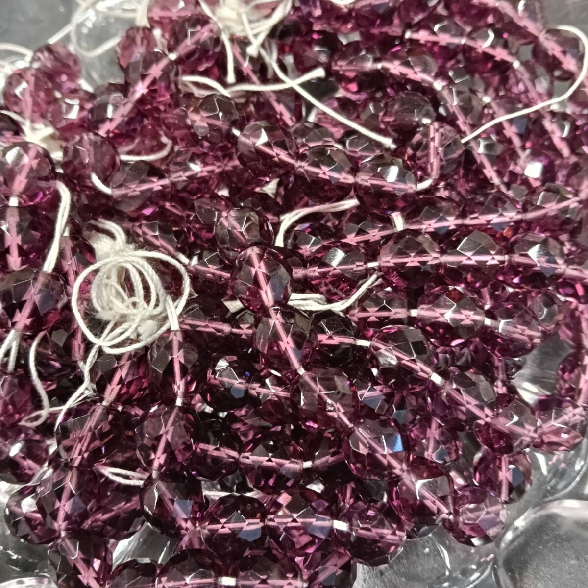 ☆未使用 大量 チェコ ファイアポリッシュ ガラスビーズ チェコカット 370g 10×9mm 濃い紫 パープル 大粒 ヴィンテージ パーツ S-285拍卖