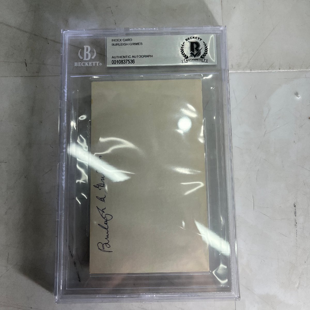 =M= バリー・グライムス サイン Burleigh Grimes MLB アメリカ野球殿堂入り BAS Backett Authentication Services =B-250612拍卖
