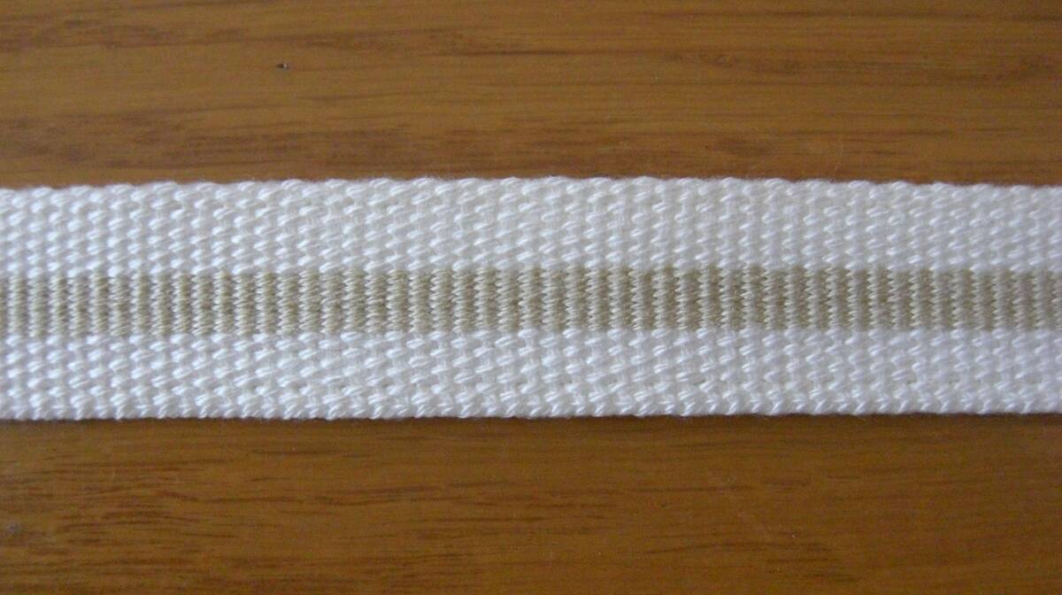 ★20mm巾 アイボリーにライン入り 持ち手テープ ジャスミン アイビーテープ 約540cm かばん バッグ拍卖