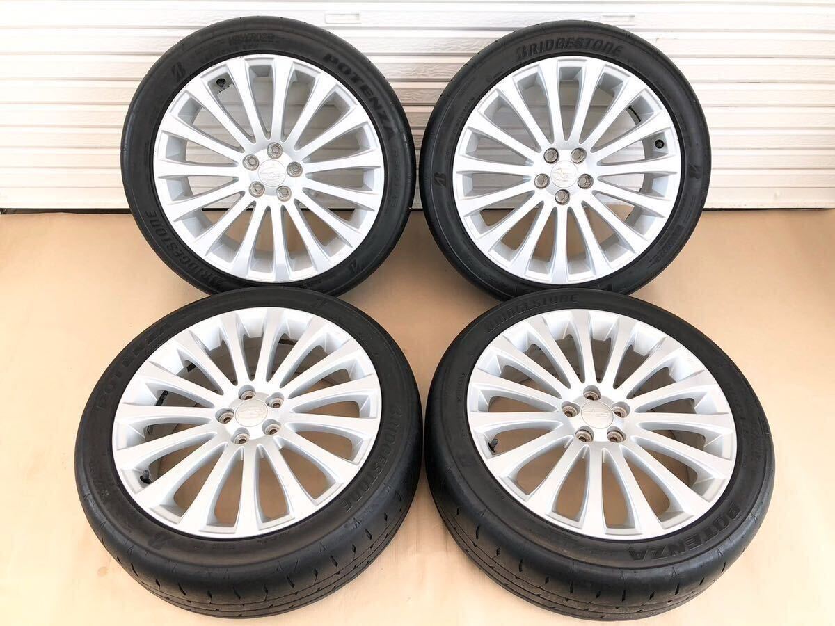 管r240440-05 スバル BR BM レガシィ 純正 ホイール 18 インチ 7.5J OFF +55 PCD 100 5H ハブ径 55mm DUNLOP POTENZA 225/45R18 (18×4)拍卖