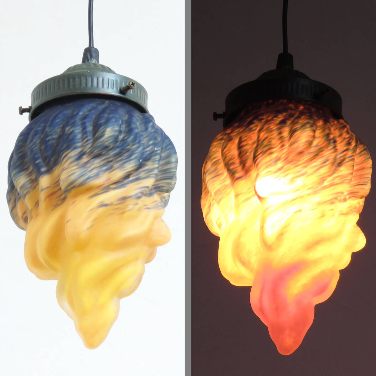 アンティーク調ランプシェード/吊り下げ/イエロー/店舗什器/インテリア雑貨/ディスプレイ/室内装飾/AL-2450-2拍卖