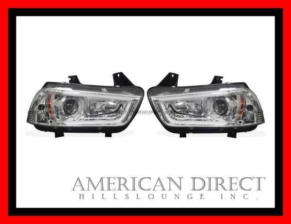 【特注品/HID仕様/日本仕様/LEDバー】11-14y ダッジ チャージャー クリスタル ヘッドライト ヘッドランプ フロント D3S 日本光軸仕様拍卖