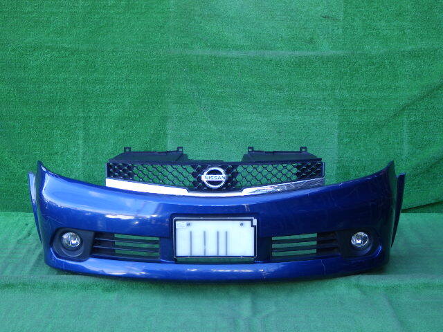 B30 NB30 後期 ラフェスタ 純正フロントバンパー 青 62022 EN90H グリル フォグ付拍卖