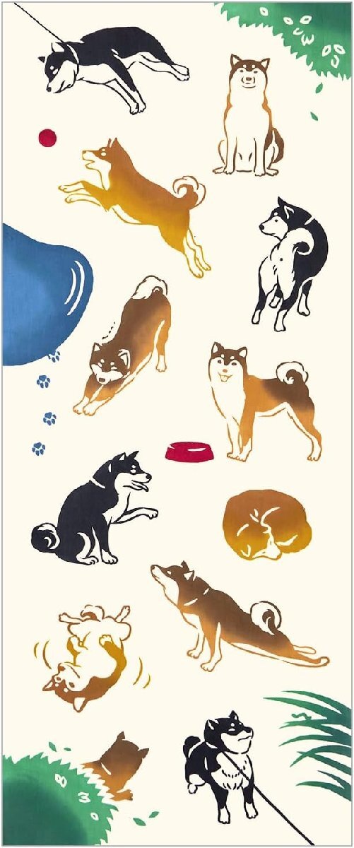 日本手ぬぐい 和柄 おしゃれ 今日の柴犬 豆柴 黒柴 kenema 注染 手拭い クリックポスト対応拍卖