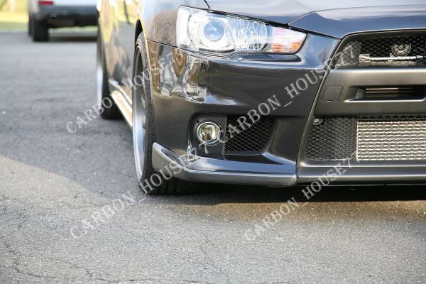 ★MITSUBISHI ランエボ X 10 CZ4A カーボン フロント スポイラー スプリッター V型《左右ワンセット》☆.拍卖