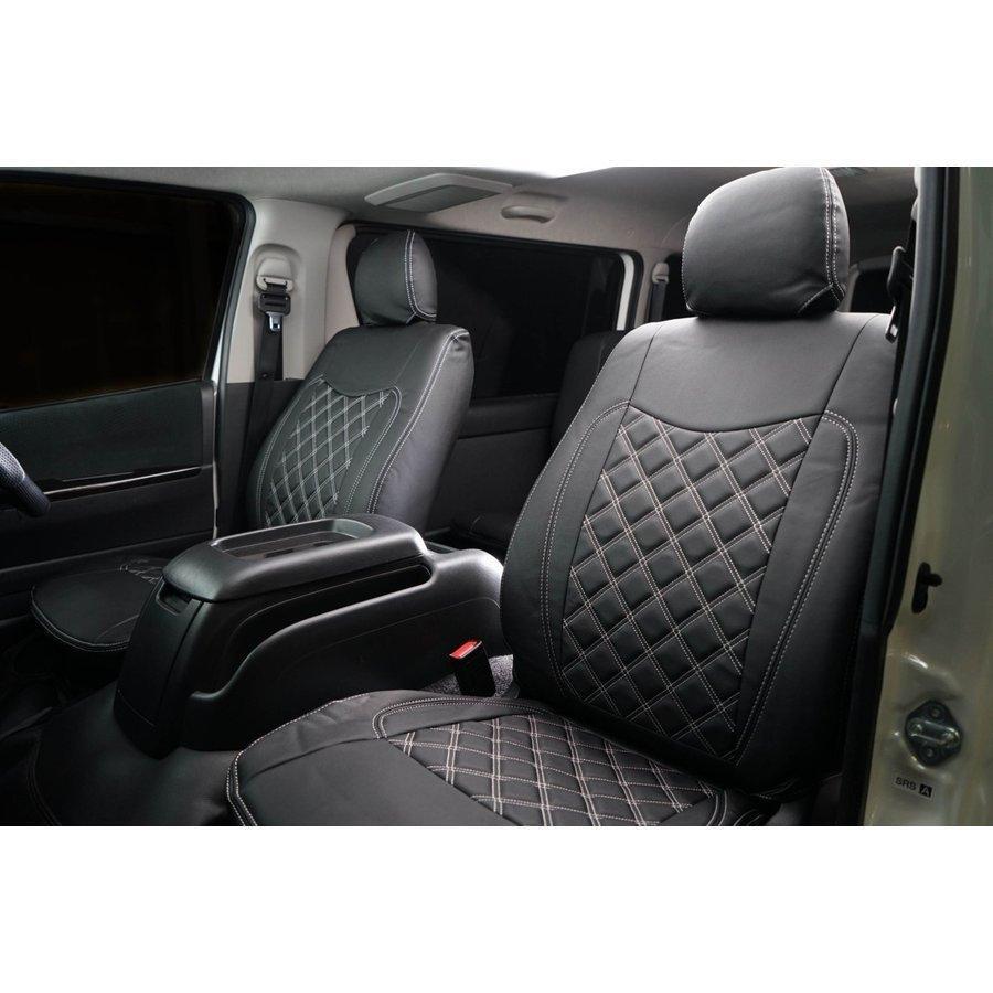 ハイエース 200系 S-GL 標準ボディ ワイドボディ フロント セカンド シートカバー 6型現行モデル対応 ホワイトステッチ 219拍卖