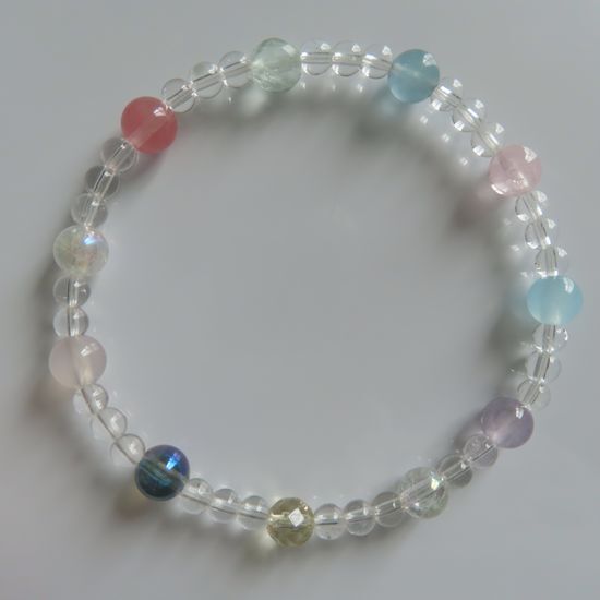 送料無料、プレナイト、シトリン、アクアマリン、モルガナイト、アメジスト、ローズクォーツ、フローライト、オーラ系水晶、水晶のブレス拍卖