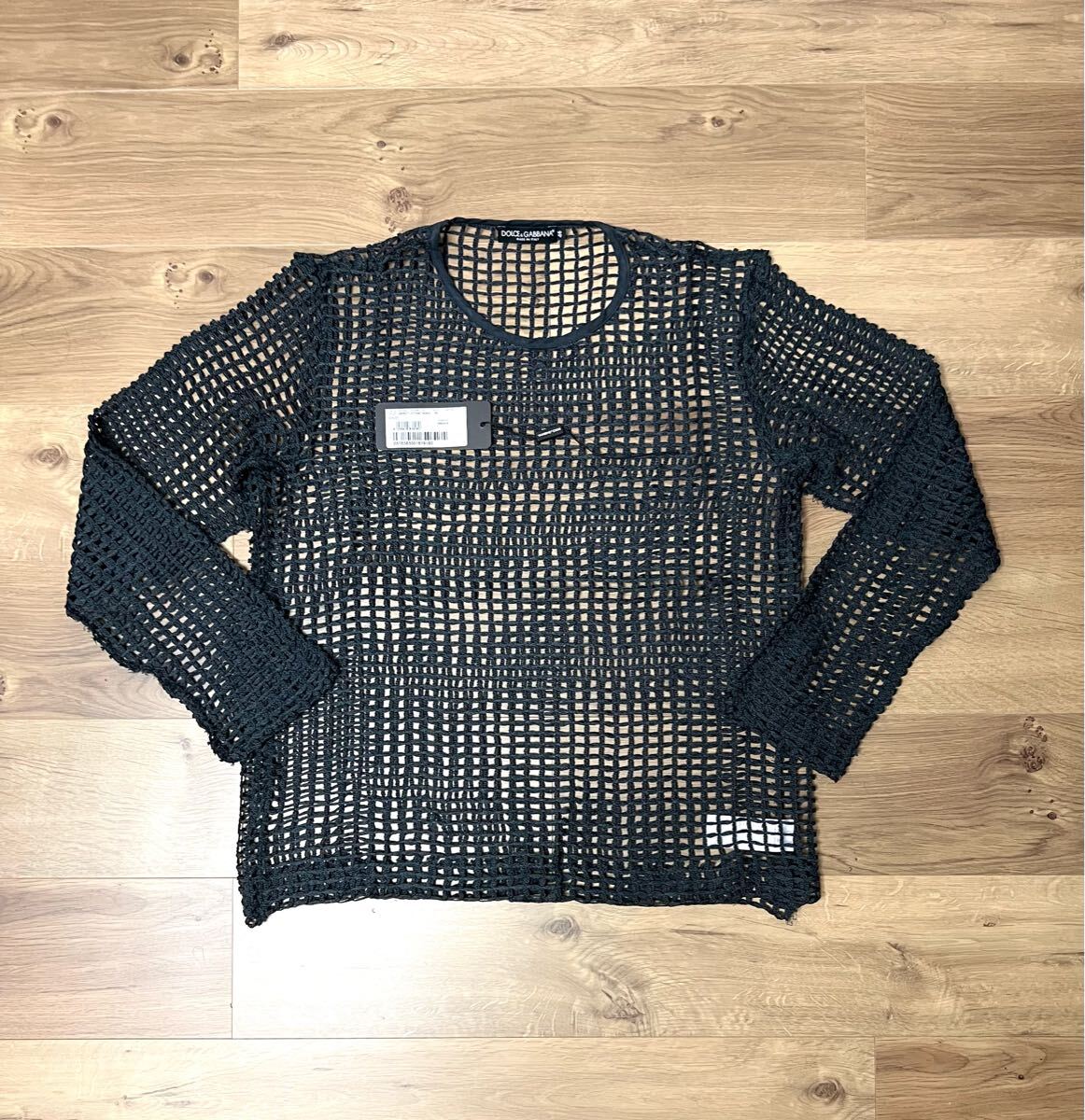 価格交渉可 未使用 タグ有 DOLCE&GABBANA メッシュ ニット ロング Tシャツ ランウェイ登場モデル サイズ46(サイズ44・48・50の方も着用可)拍卖