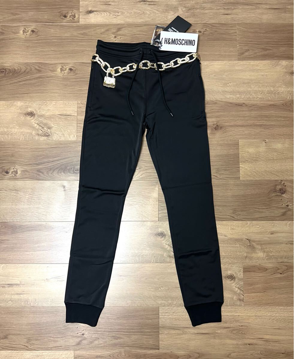 価格交渉可 新品タグ付き H&M × MOSCHINO コラボモデル スウェット パンツ ブラック × ゴールド拍卖