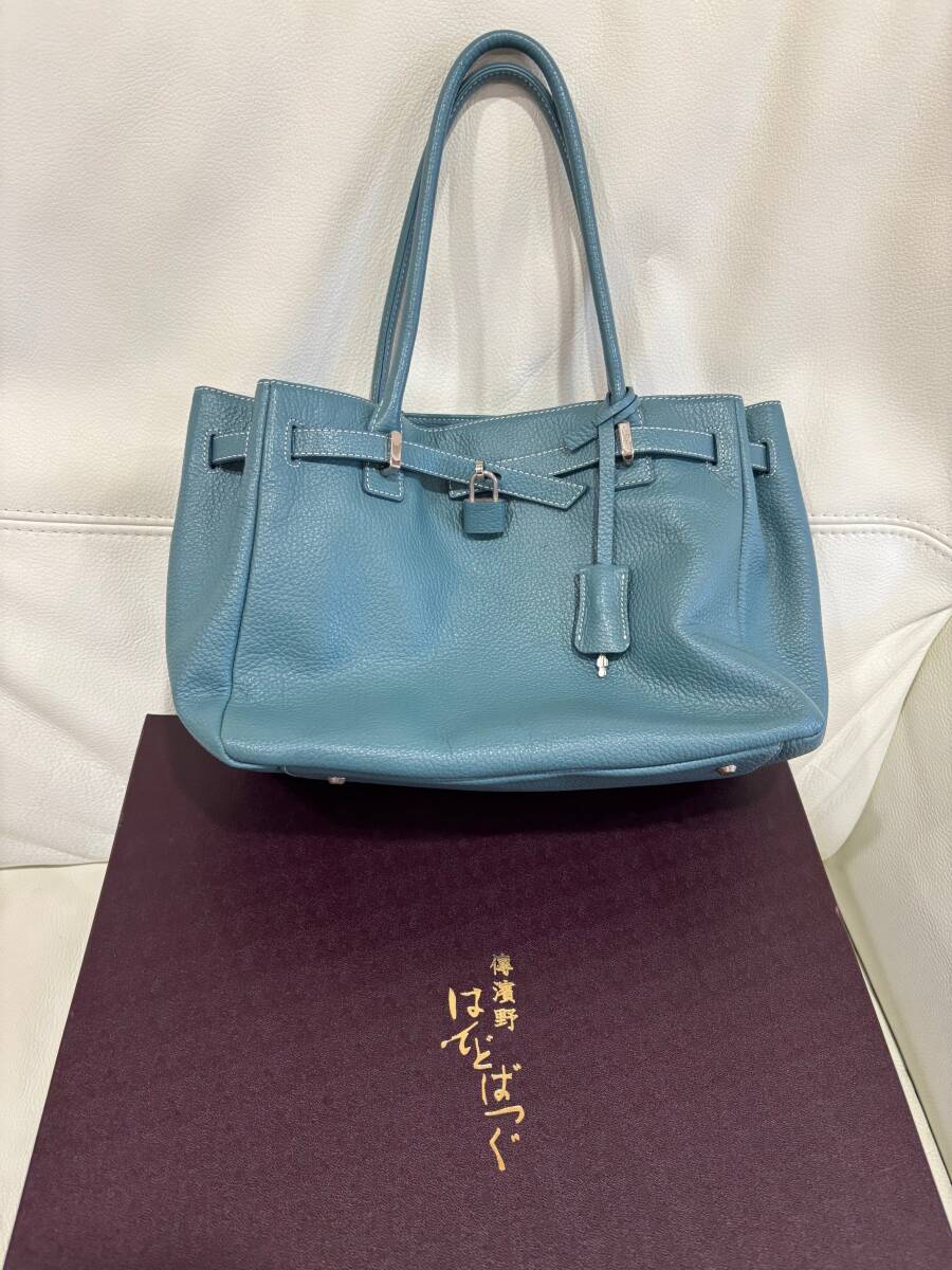 ハマノ 傳濱野 HAMANO はんどばっぐ ミーティア トートブルー送料無料拍卖