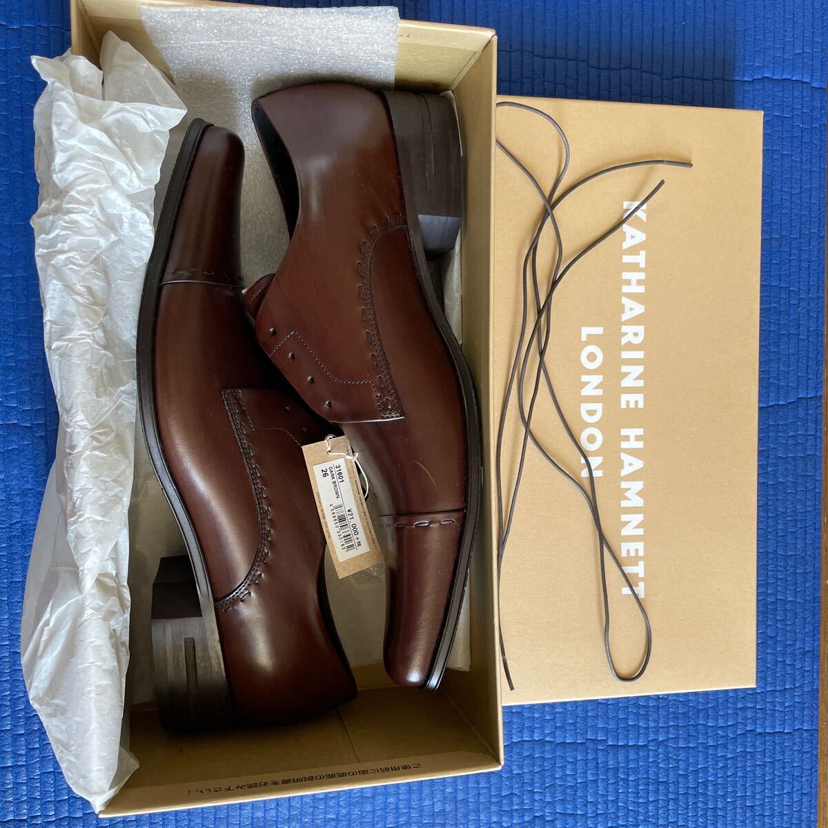 未使用 キャサリンハムネット ビジネスシューズ 細身 茶色 26センチ拍卖