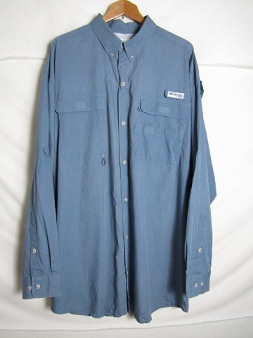 Columbia PFG コロンビア フィッシングシャツ 長袖 コットン ブルー XLサイズ拍卖