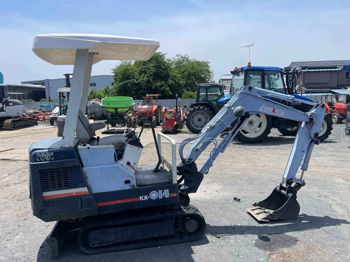 クボタミニユンボ 油圧ショベル KX-014 アワー1430 動作確認済み 栃木発拍卖