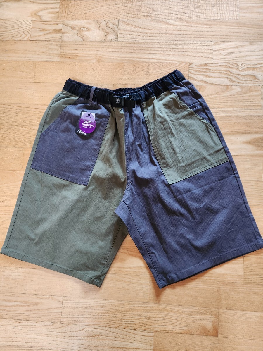 SALE! 送料込★gym master ジムマスター G321761 ストレッチ ヘリンボーンショーツ アウトドア オリーブ×チャコール L拍卖