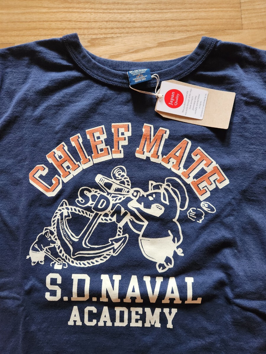 SALE! 新作 即決★STUDIO D'ARTISAN ステュディオ・ダルチザン 8182A USAコットン 半袖プリントTシャツ CHIEF MATE ネイビー L拍卖