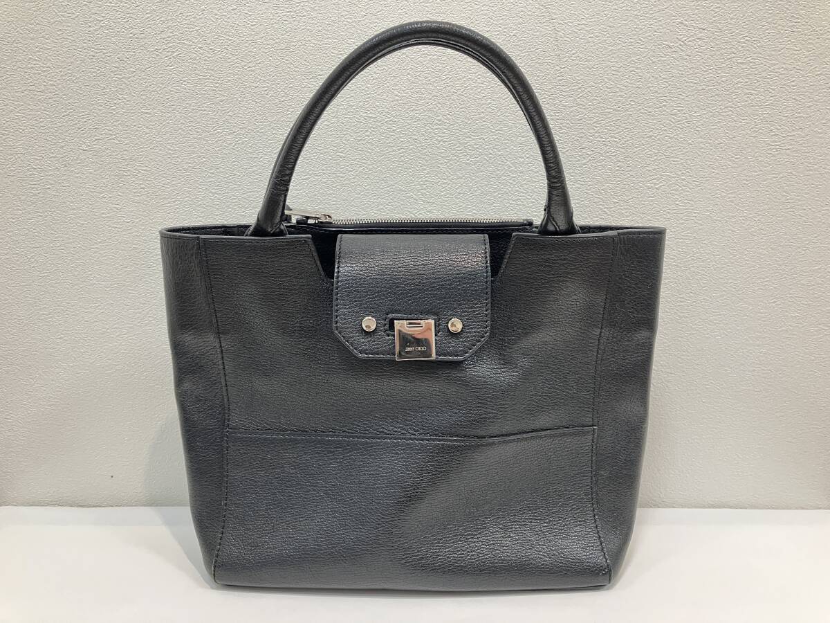 ☆JIMMY CHOO ジミーチュウ ROBIN ロビン 2Way ショルダー ハンドバッグ 黒 ホロシールあり ショルダーストラップ欠品【19870SK】H11拍卖