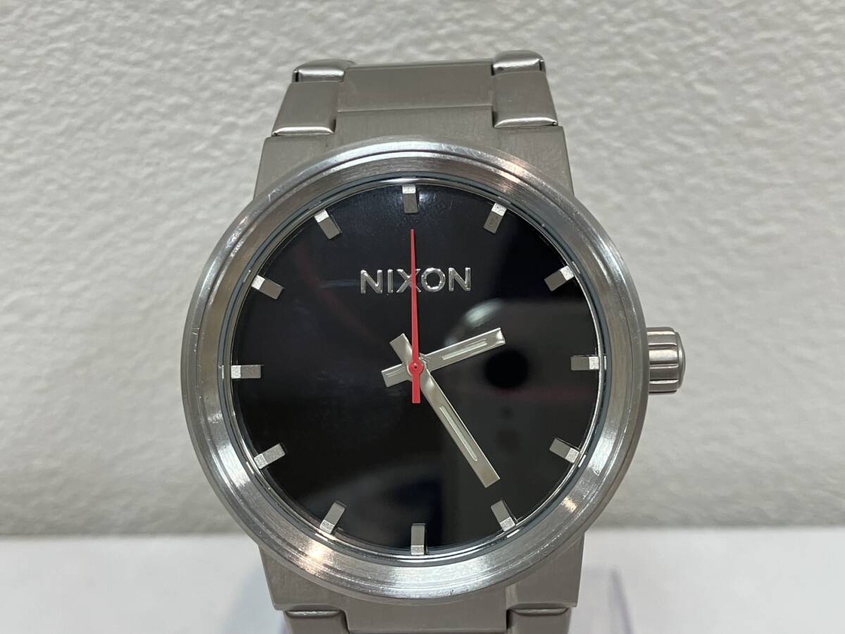 ☆NIXON ニクソン 12F SHOOT TO THRILL THE CANNON クォーツ腕時計 アナログ 黒文字盤 ステンレス 現在稼働品!【19553SK】H16K拍卖