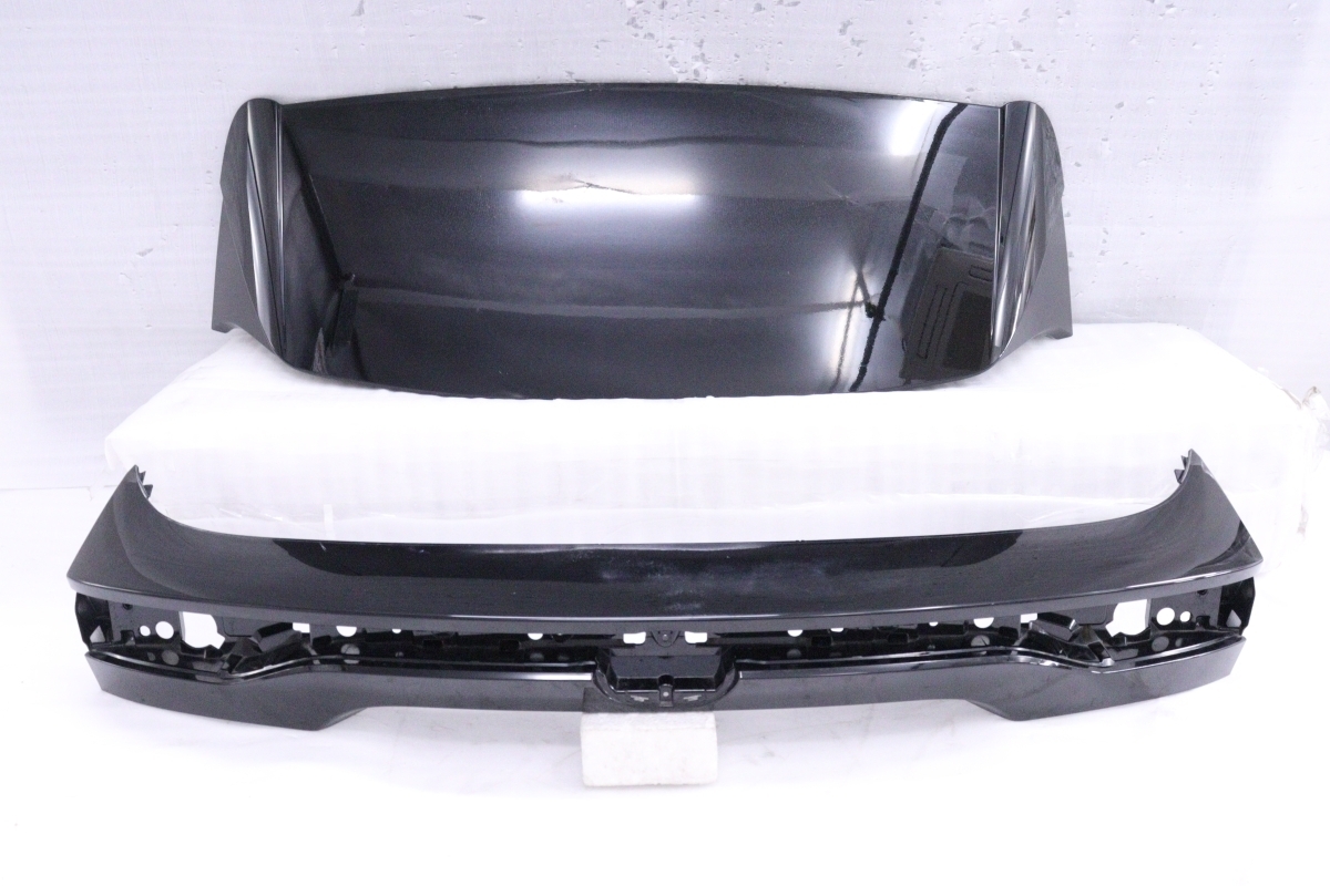 56-1613★MXUA80 ハリアー HV G S リアスポイラー ガーニッシュ付★76085-48290 黒 202 純正 バックドアスポイラー★トヨタ (QT)拍卖