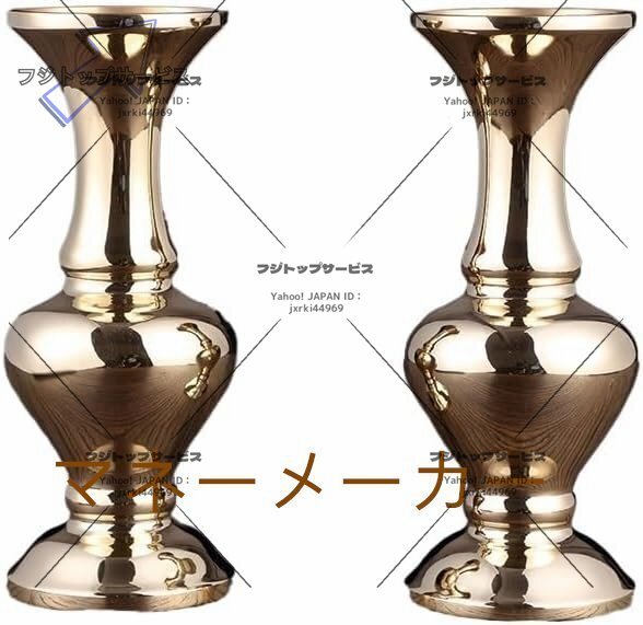 花瓶 花立 仏壇用 仏間用 銅製の高級仏壇用/仏間用花瓶(一対)拍卖