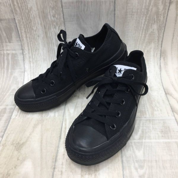 NZ169●CONVERSE ALLSTAR OX ローカット スニーカー●22●オールブラック コンバース M5039 ブラックモノクローム拍卖