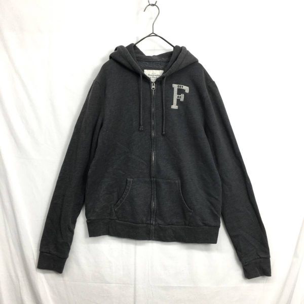 EZ3205●abercrombie&fitch 裏起毛 ジップ パーカー●L●グレー アバクロンビー&フィッチ拍卖