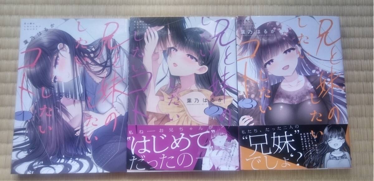 葉乃はるか『兄と妹のしたいしたいしたいコト』全3巻 KADOKAWA / 成人向け漫画家とモデルになった妹 兄妹ふたりのアブナイ関係?拍卖