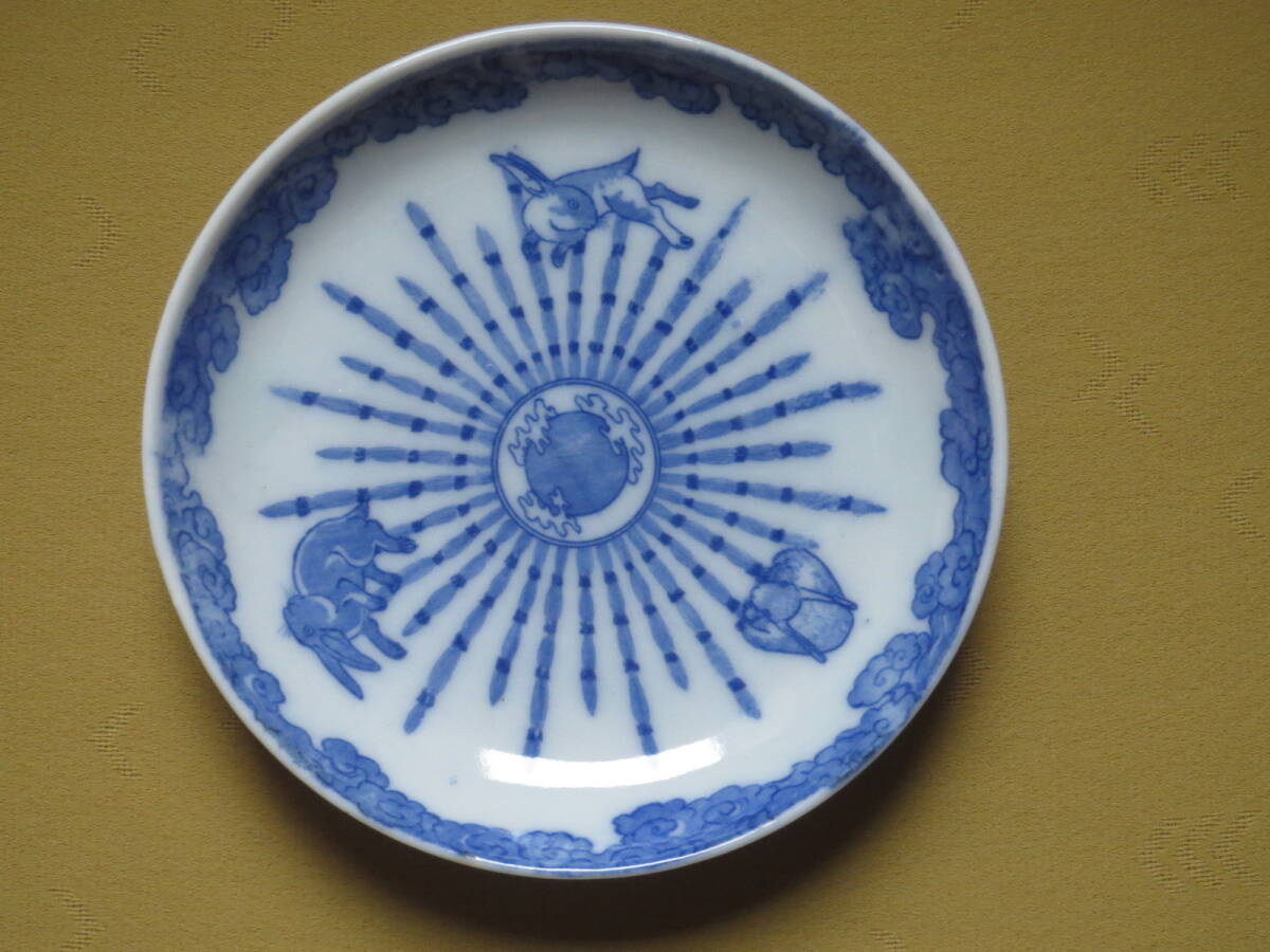 印版 皿 木賊と三兎 とくさ うさぎ 明治後・大正期拍卖