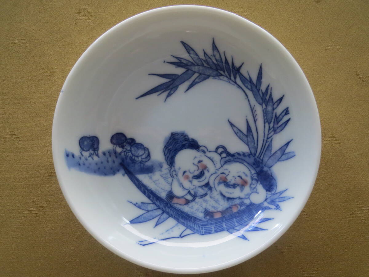 印版 皿 恵比寿 大黒 福笑図 田植 明治後期 大正期拍卖