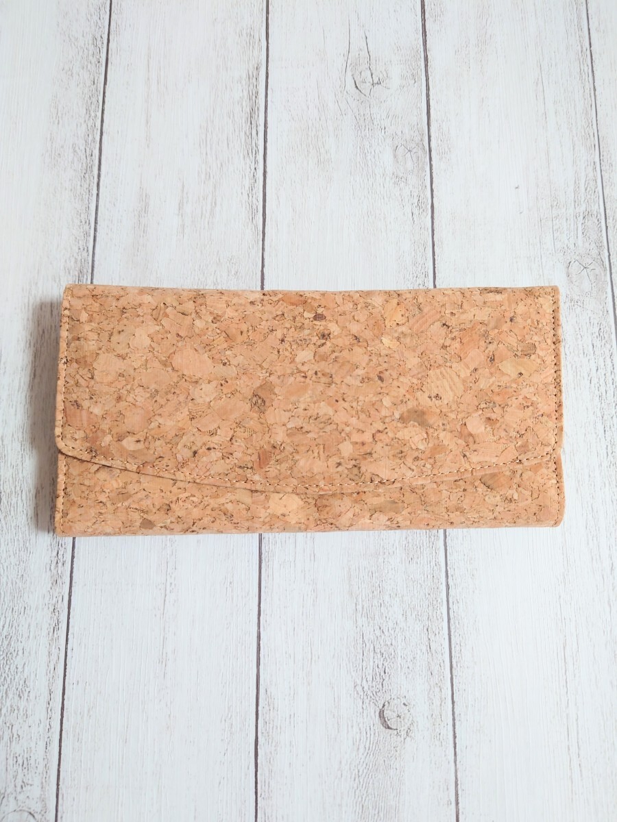 コルク財布 かぶせ 長財布 コルクウォレット 軽い 無地 コルク 財布 男女兼用拍卖
