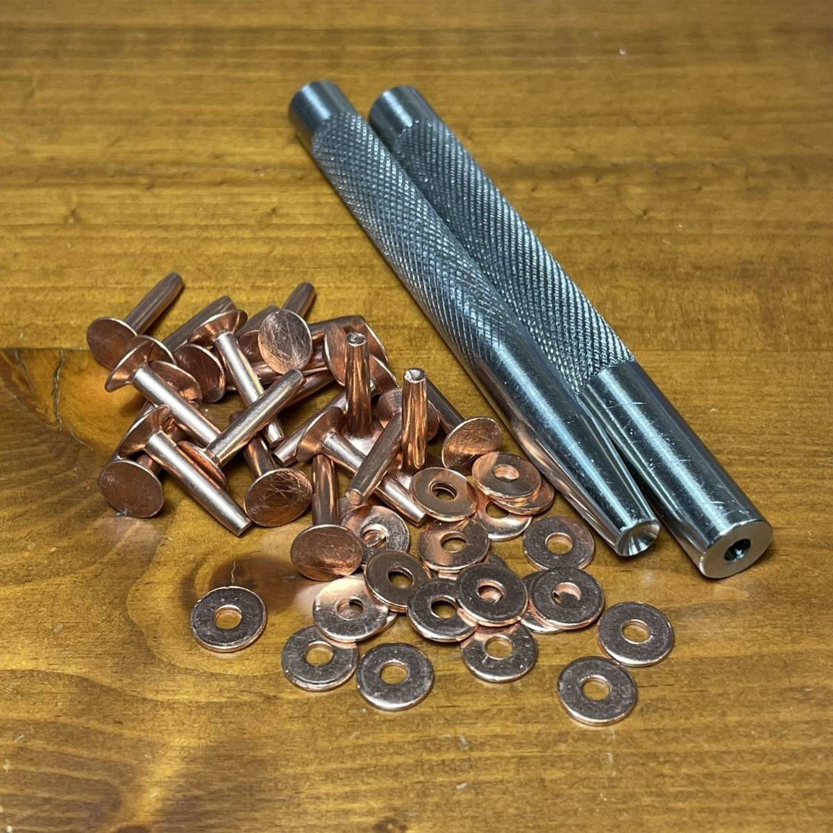リベット 50個 打ち具セット コッパー 銅 レザークラフト デニムクラフト拍卖