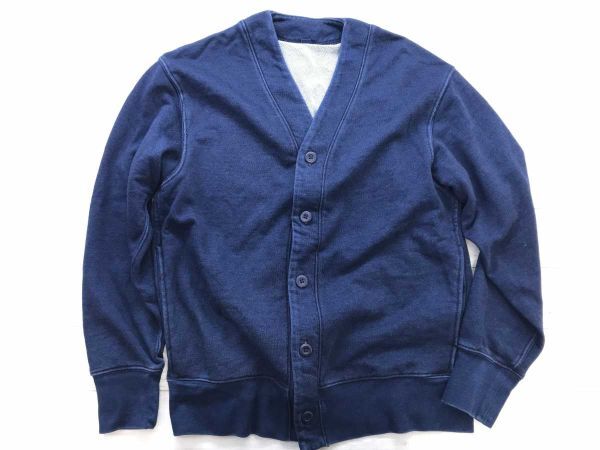 ユニクロ UNIQLO アメカジ オーセンティック 古着 インディゴ スウェット Vネック カーディガン ジャケット メンズ S 紺拍卖