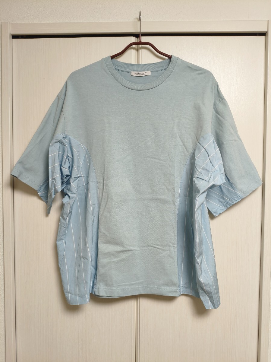 ジャーナルスタンダード 切り替えワイドTシャツ Mサイズ JOURNAL STANDARD ブルー系拍卖