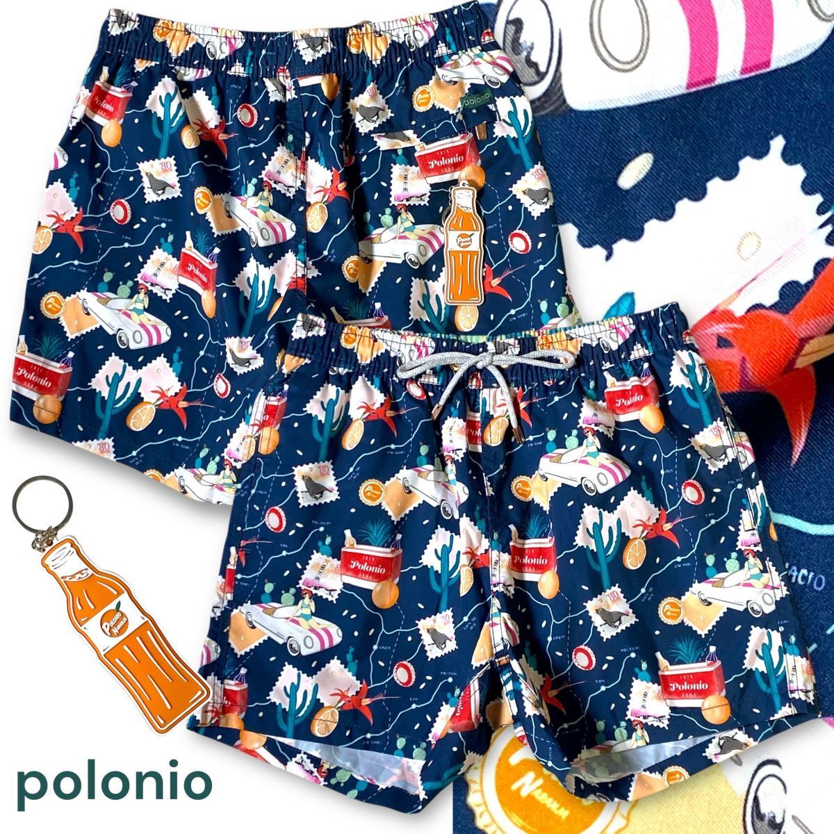 【M】新品 定1.2万 ポロニオ ハリウッドランチマーケット取扱 総柄 アロハ ショーツ polonio アメカジ 普段使い タウンユース◆R2767拍卖