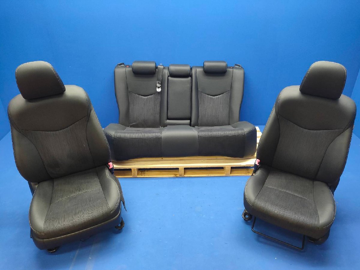 ZVW30 プリウス G 後期 クロ ハーフレザー 運転席 助手席 後部座席 シートトリムNo: FA20 ヒーター無 1台分 セット 2501175 2Q2-1 友拍卖