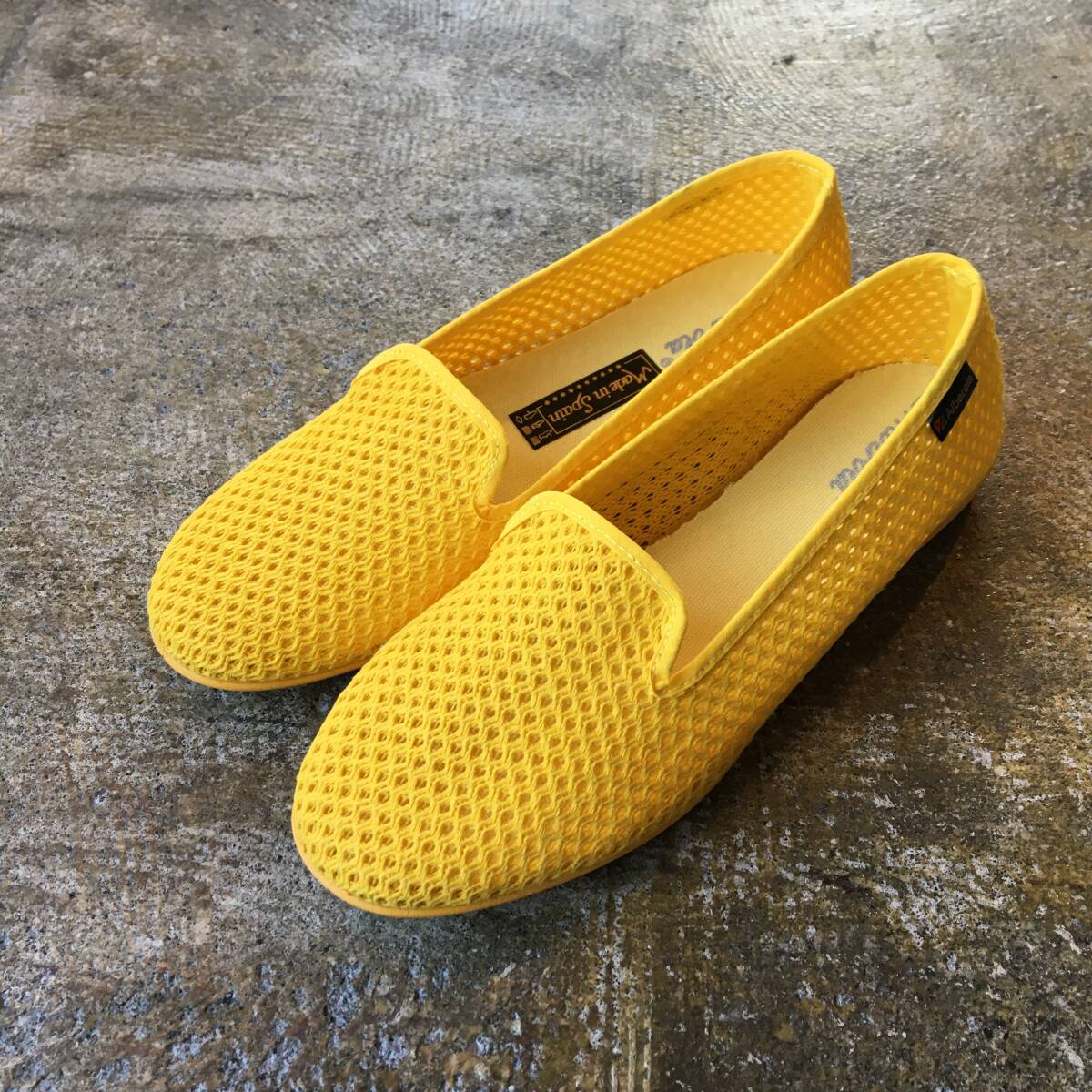 ★ 送料¥230~ ★ 36(23.0cm位)|ALBEROLA アルべローラ REJILLA TIERRA 黄色 フラットシューズ 靴 メッシュ スペイン製 (新品)(正規品)拍卖