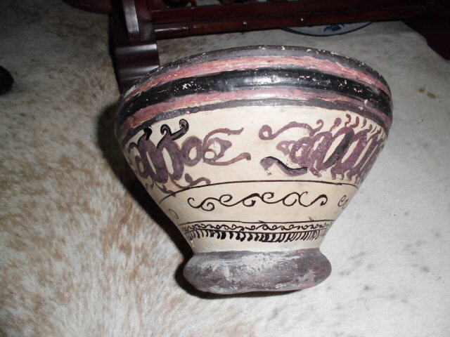 「尾張野骨董蔵出し」NO 2089-69 インカ12世紀 出土品 鉢 10.5Φ×17H ニュー直しあり拍卖