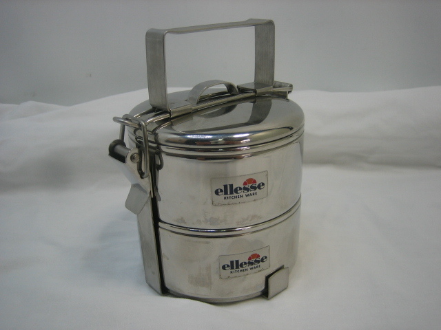 ◆ellesse エレッセ◆KITCHEN WARE ステンレス製 フードキャリー 弁当箱 2段式 ランチボックス◆菅-TA拍卖