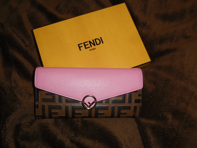 FENDI F is 長財布 BROWN×PINK USED 美品拍卖