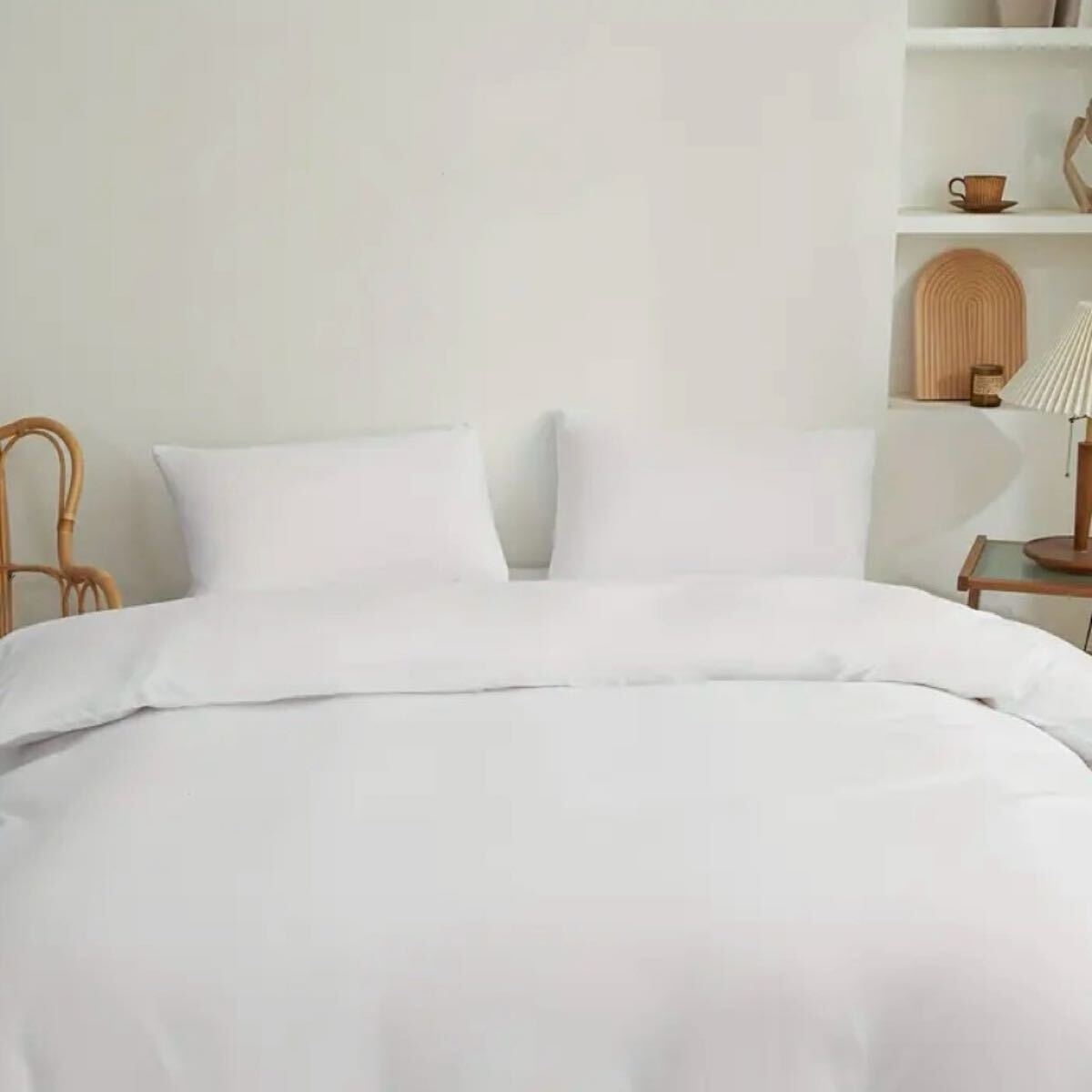 掛け布団カバー セミダブル 布団カバー ふとんカバー ピーチスキン加工 洗える 速乾 通気性 防ダニ ホワイト 170×210cm拍卖