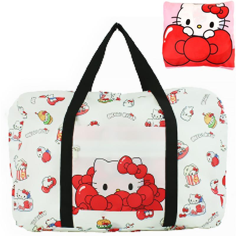ハローキティ 折りたたみバッグ キャリーオンバッグ 軽量 トラベルバッグ ボストンバッグ 旅行 サンリオ sanrio キャラクター拍卖