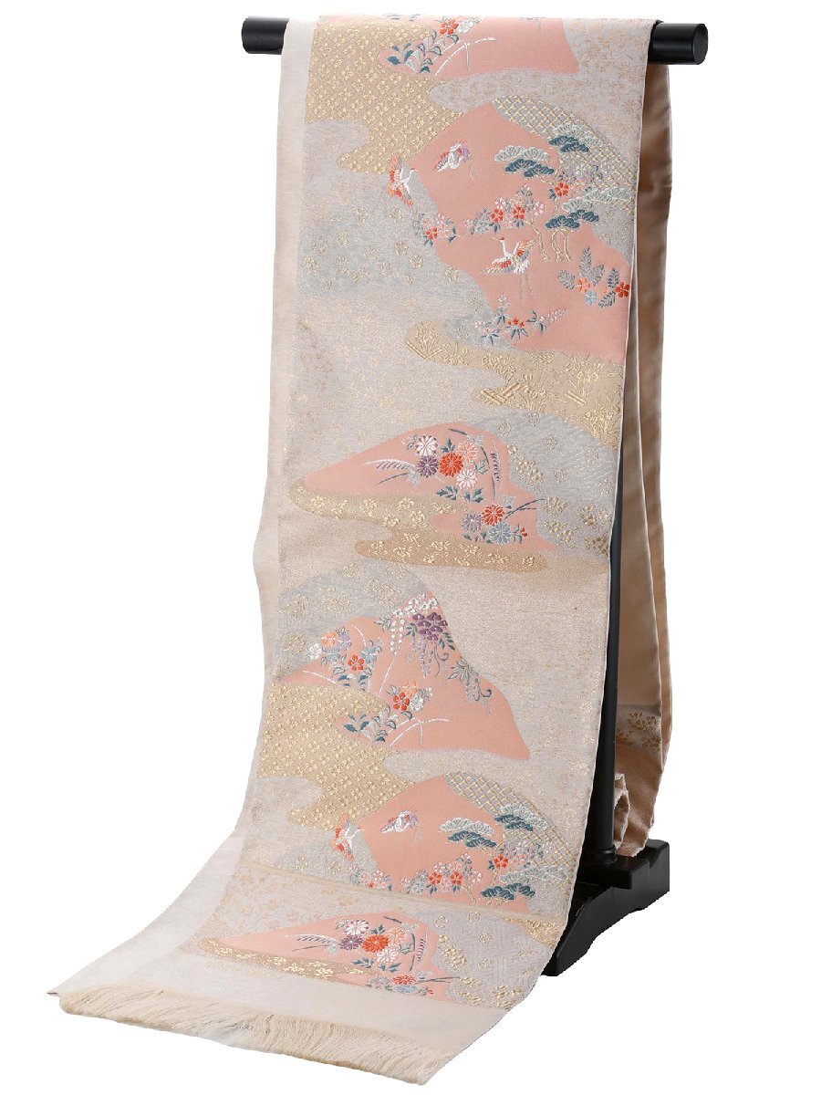 ◆京都西陣織◆日本製 正絹 お仕立てサービス 礼装用 高級 袋帯 六通 rk-316-15 【フォーマル 結婚式 訪問着 付下 色無地 入学式】拍卖