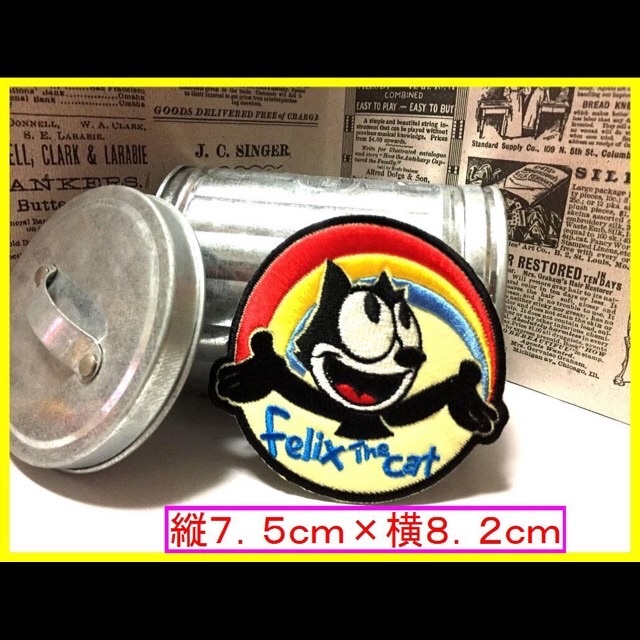 アイロン 接着 刺繍 ワッペン◆フェリックス レインボー◆ キャラクター アメトイ アメ雑 雑貨 アメキャラ FELIX拍卖