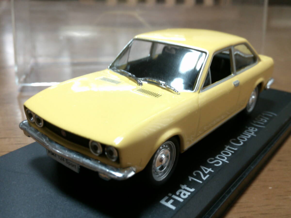 アシェット 1/43 「 フィアット124 スポルトクーペ 」 1971y イエロー ・送料500円(レターパック発送)拍卖