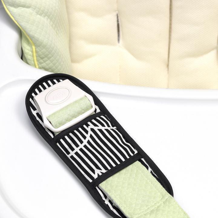 ベビーカー&ベビーラック 股ベルトカバー ストライプ ブラック拍卖