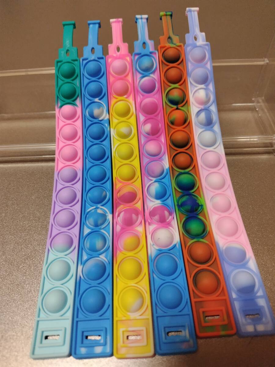 【同梱不可】プッシュポップ リストバンド ブレスレット スクイーズ 6種セット拍卖