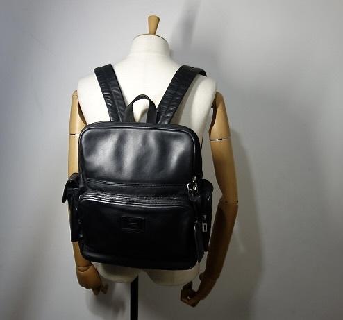 TK ランセル LANCEL レザーリュック 内側ロゴ総柄 バックパック デイバッグ 本革拍卖