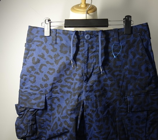 TK 新品近 希少 入手困難 NIKE SB レオパード 迷彩 ショートカーゴパンツ 34 XL ネイビーブラック ハーフパンツ リップストップ拍卖