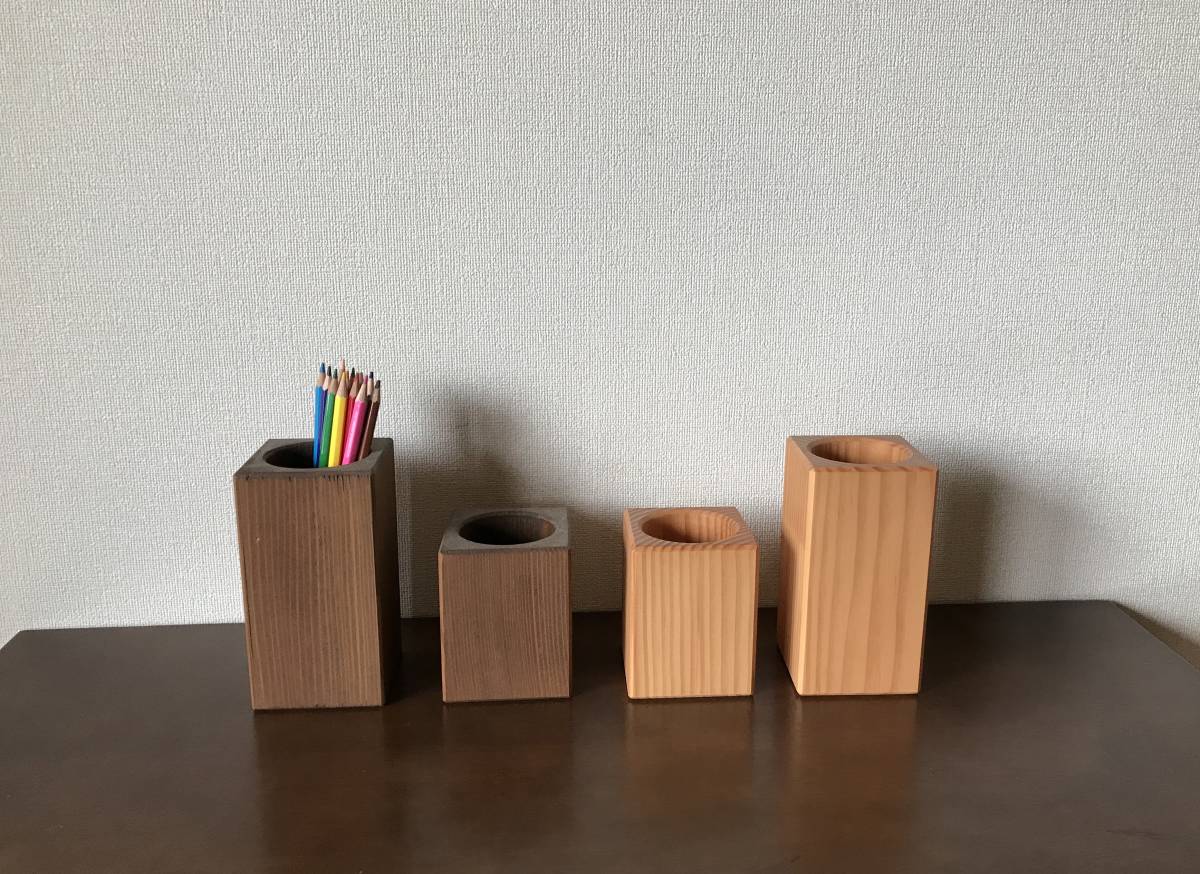 天然木の鉛筆立て ペンスタンド ペン立て 日用雑貨拍卖